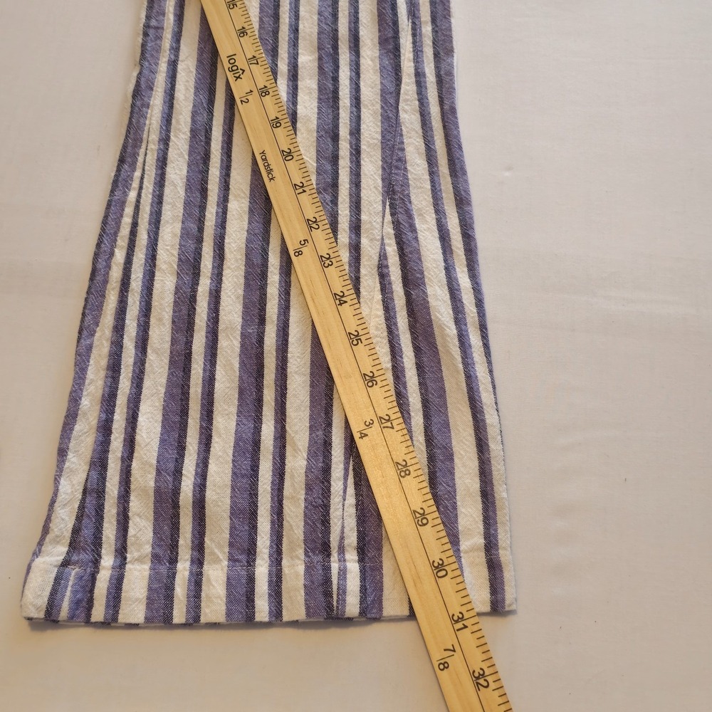 Roxy Oceanside Beach Pants Womens XS Blue White Striped Flared Leg Low Rise - Picture 9 of 12